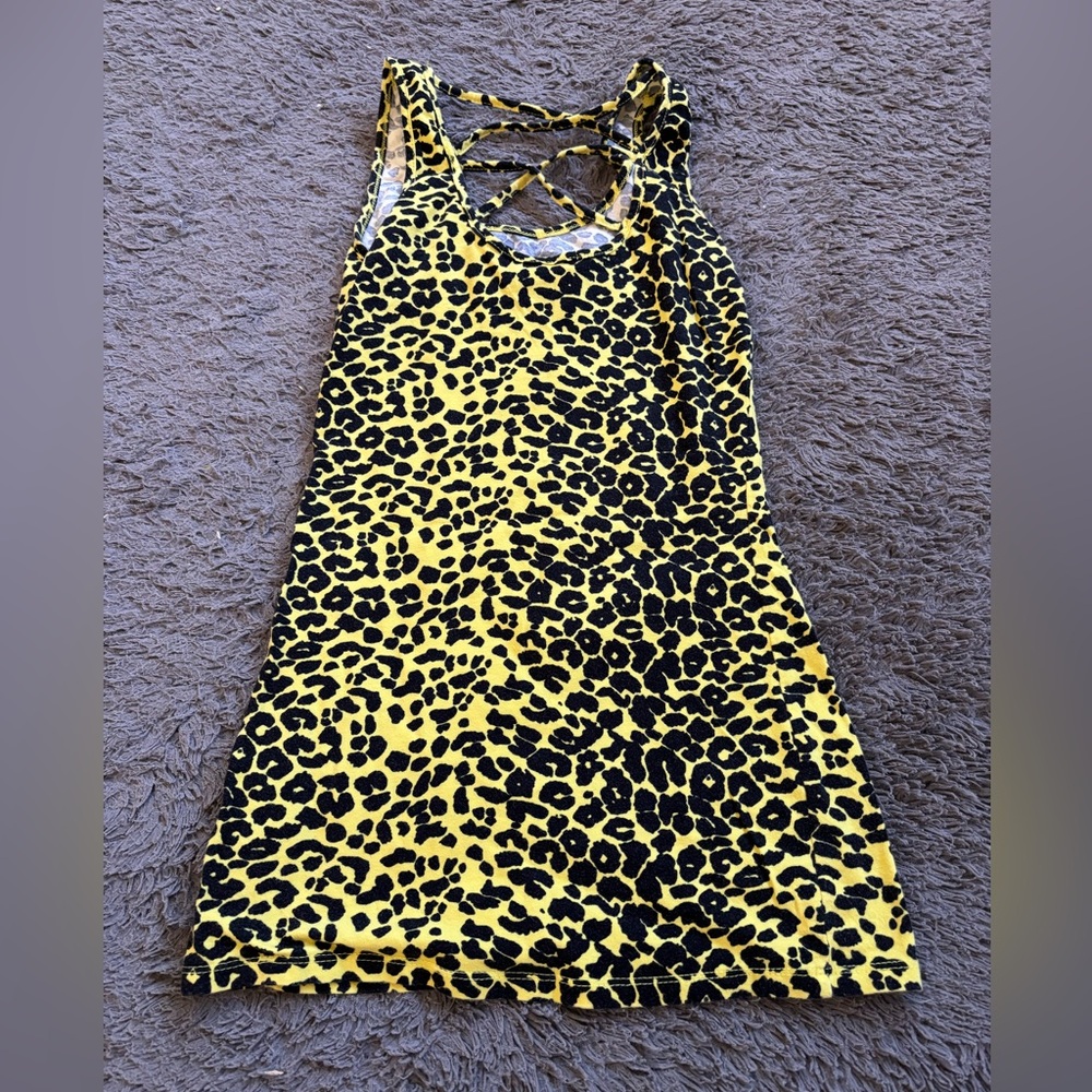 American Dream Yellow Leopard Print Tank Top